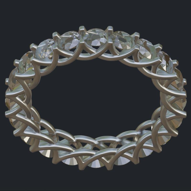 Interlaced Arches Diamond Eternity Band - Front