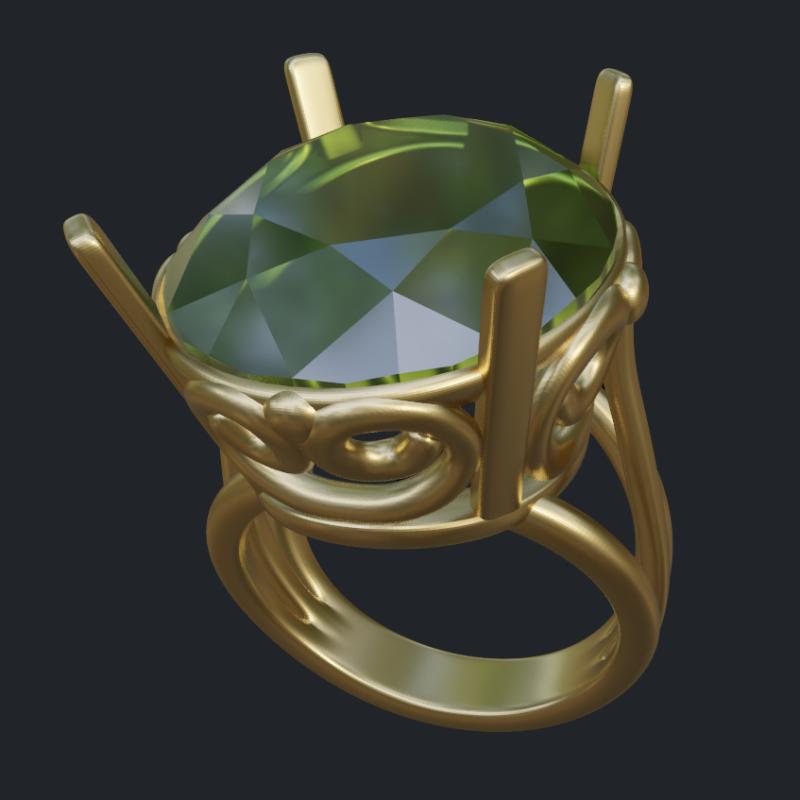 Green Amethyst Statement Ring Angle - Main