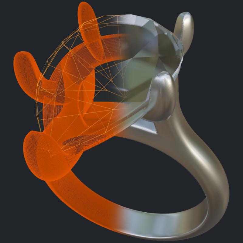 Pear Shape Solitaire With Hidden Prongs - 3D