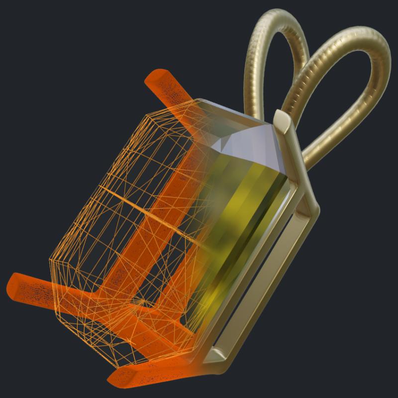 Citrine Pendant - 3D