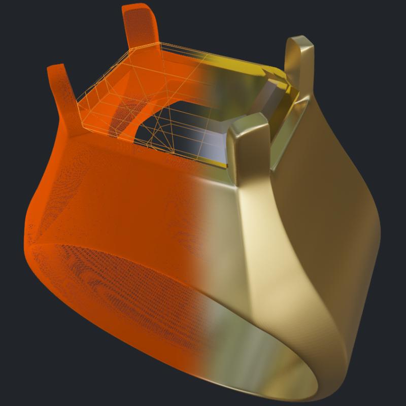 18k Yellow Gold Yellow Sapphire Ring - 3D