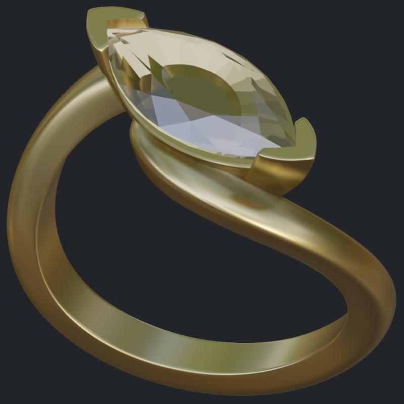 Marquise Solitaire With Wider Arms - Main