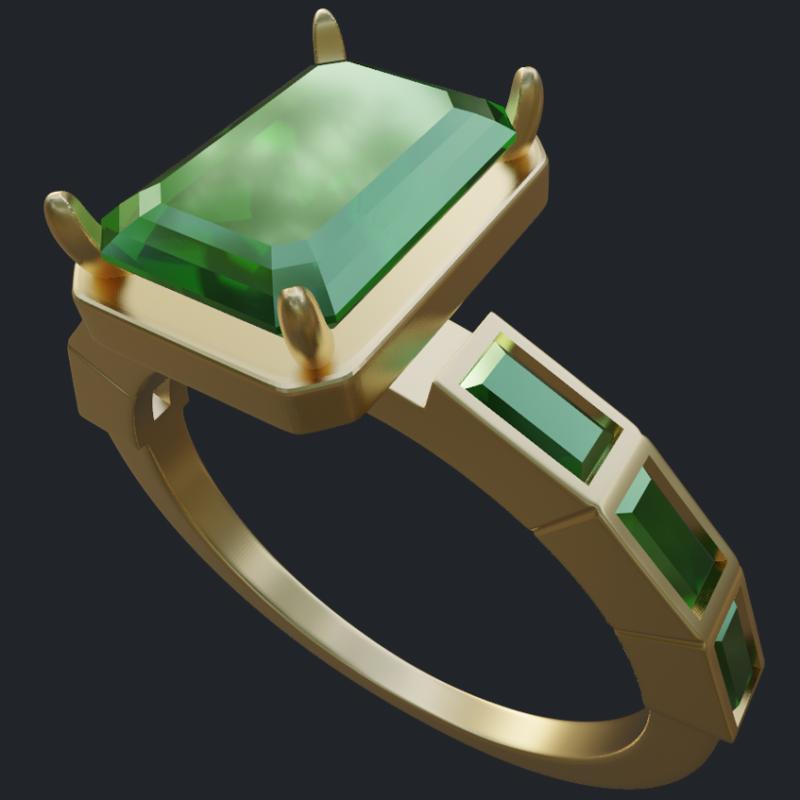 Oversized Bezel with Claws on Simple Square Shank - Main