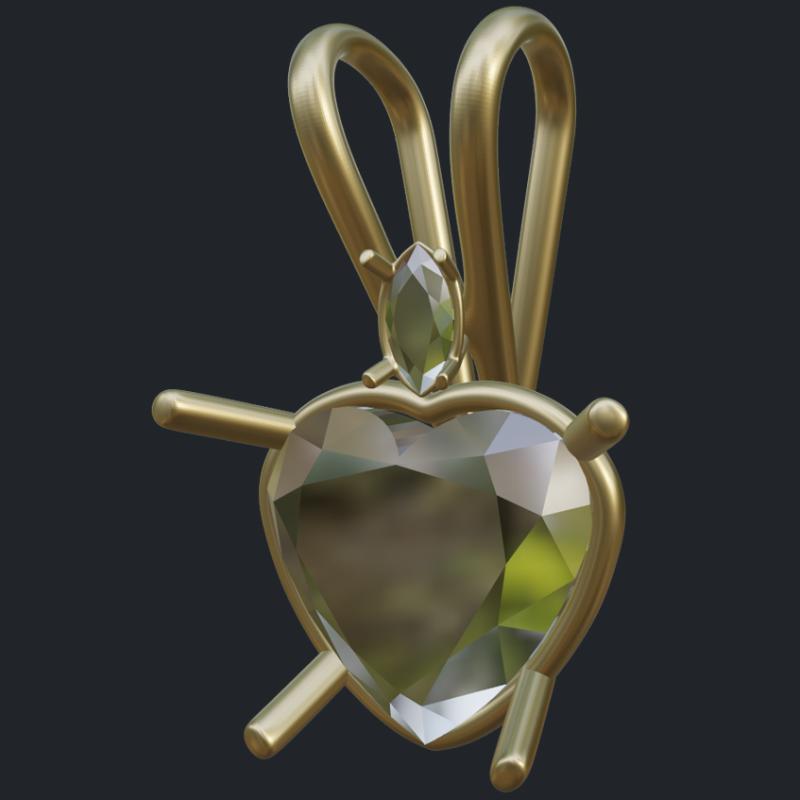 Heart Shape Morganite Gold Pendant - Main