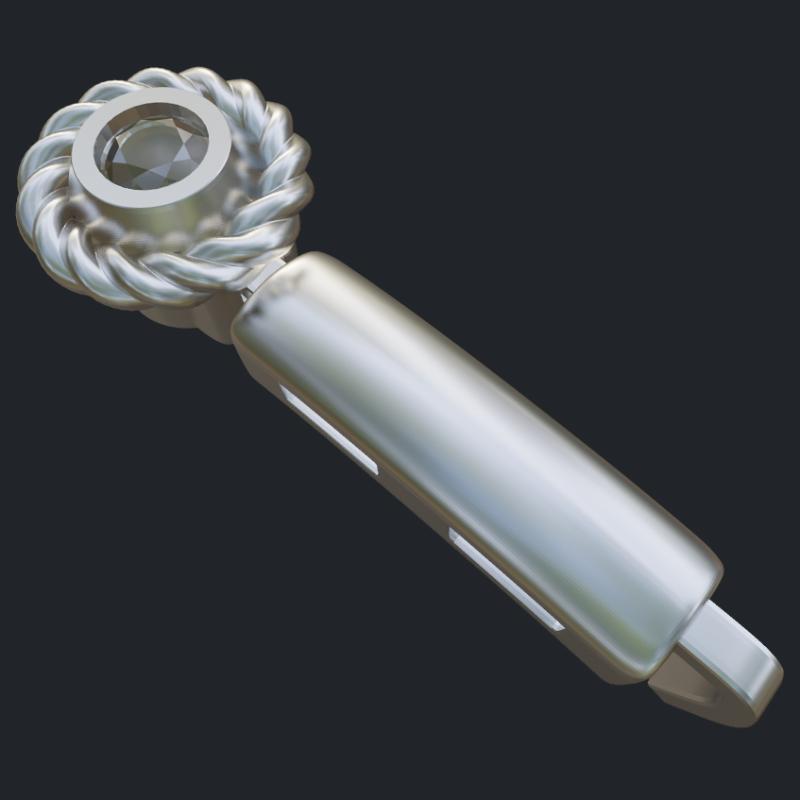 Bracelet Segment with Rope Decoration And Round Diamond - Main