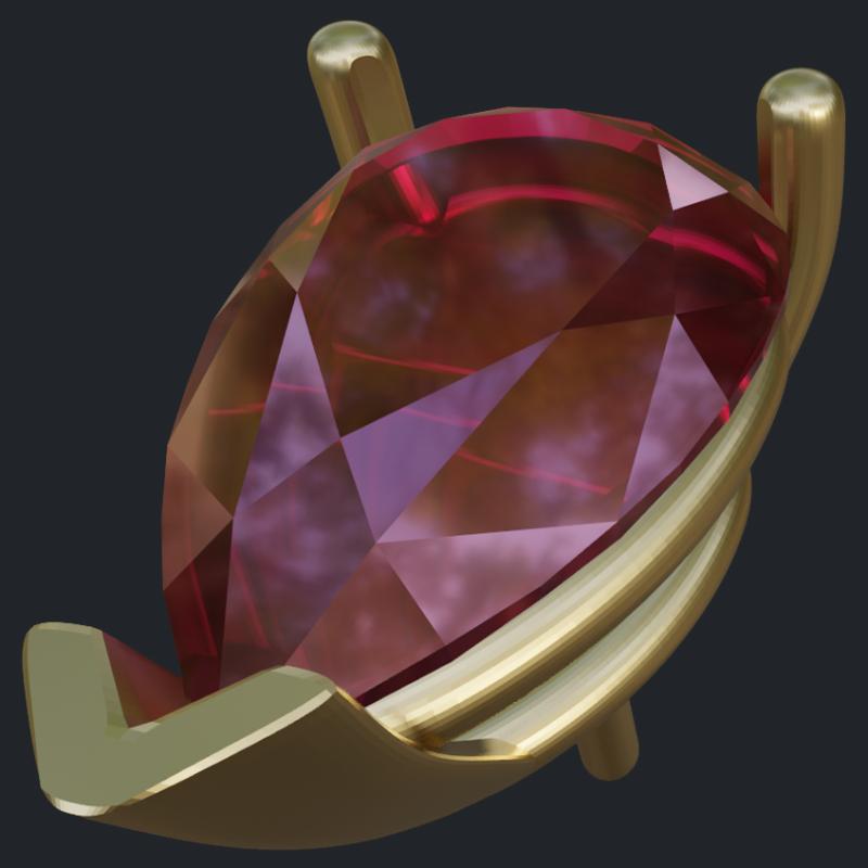 Prong Setting for Pear Garnet Earring - Main