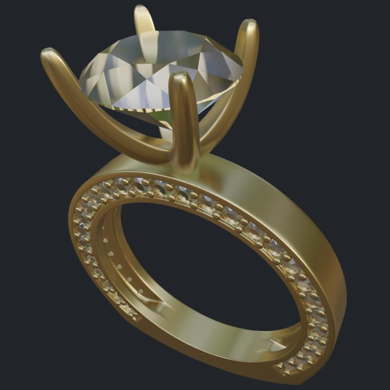 Diamond Engagement Ring With European Shank - Main