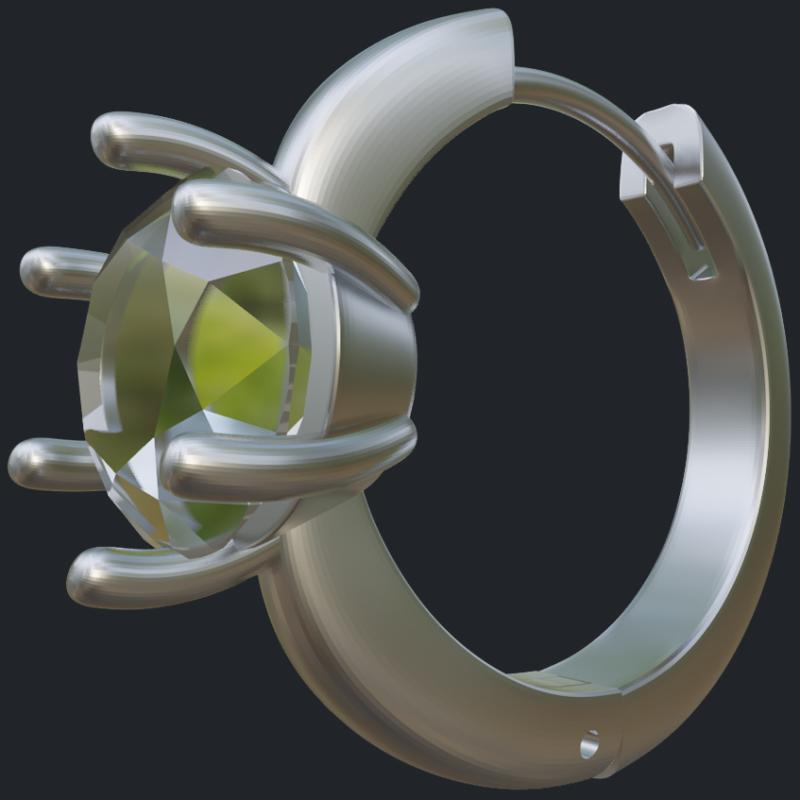 18 mm Tall Diamond Huggie Earrings - Main