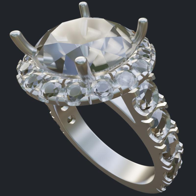 Cathedral Halo Engagement Ring - Main