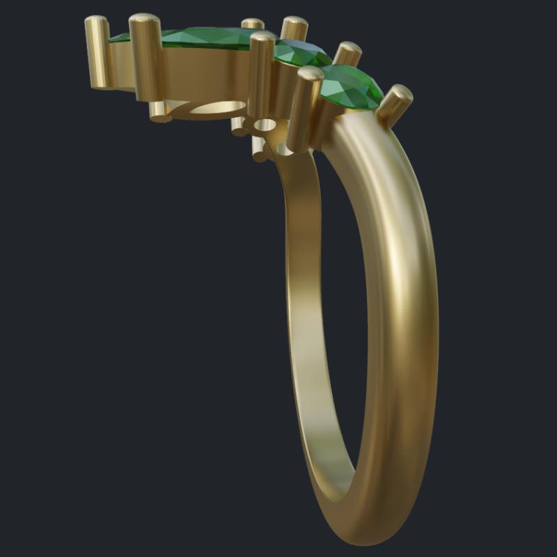 Matching Band to Emerald Ring - Side
