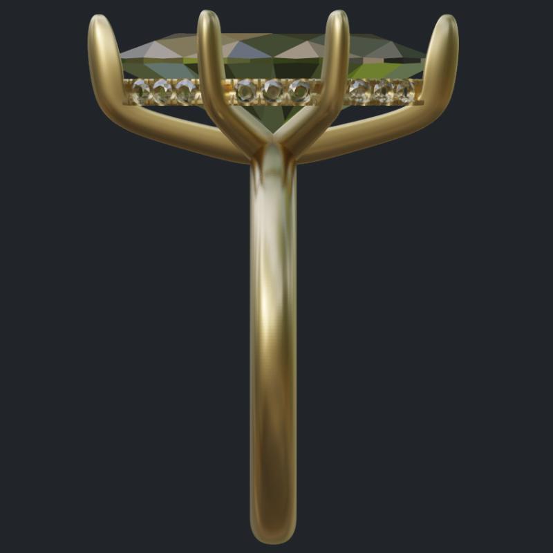 Hidden Halo Marquise Ring - Side