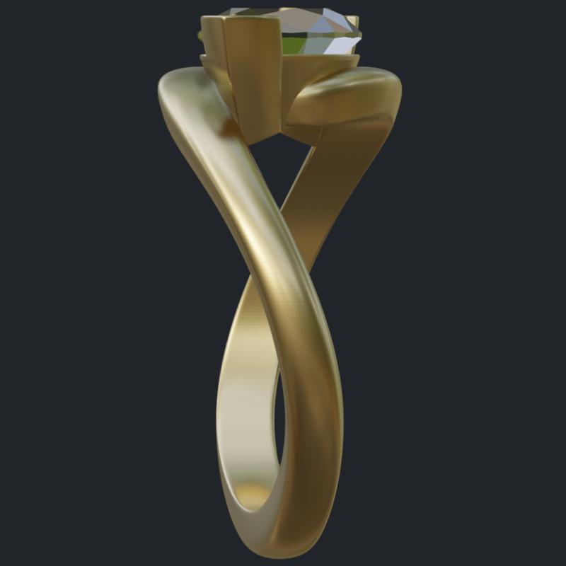 Marquise Solitaire With Wider Arms - Side