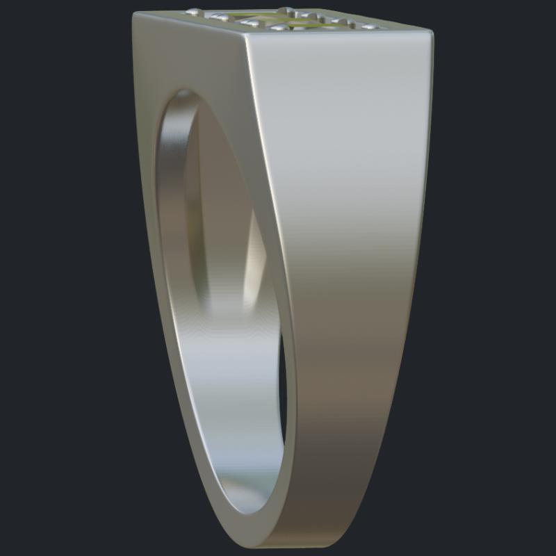 3 Princess Men's Ring - Side