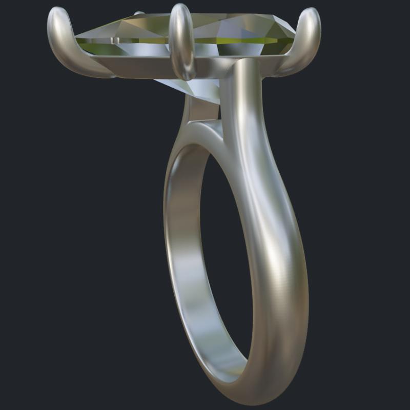 Pear Shape Solitaire With Hidden Prongs - Side