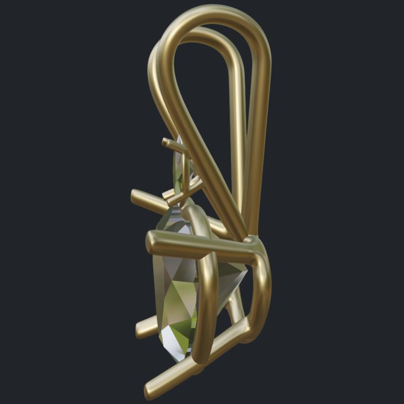 Heart Shape Morganite Gold Pendant - Side