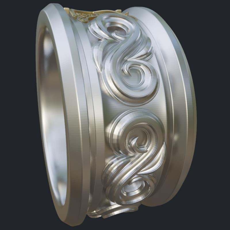 K Letter Monarch Butterfly Ring - Side