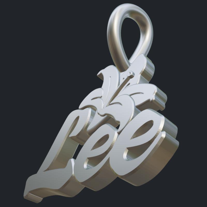 White Gold Lily Flower Lee Pendant - Side