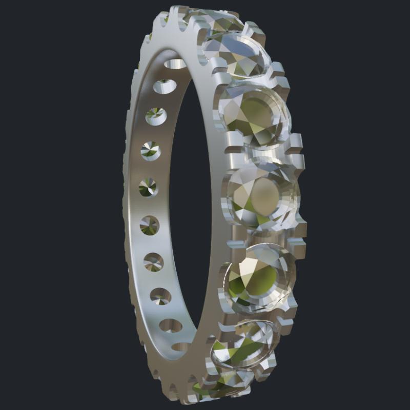 3.0mm Round Diamond Eternity Band - Side