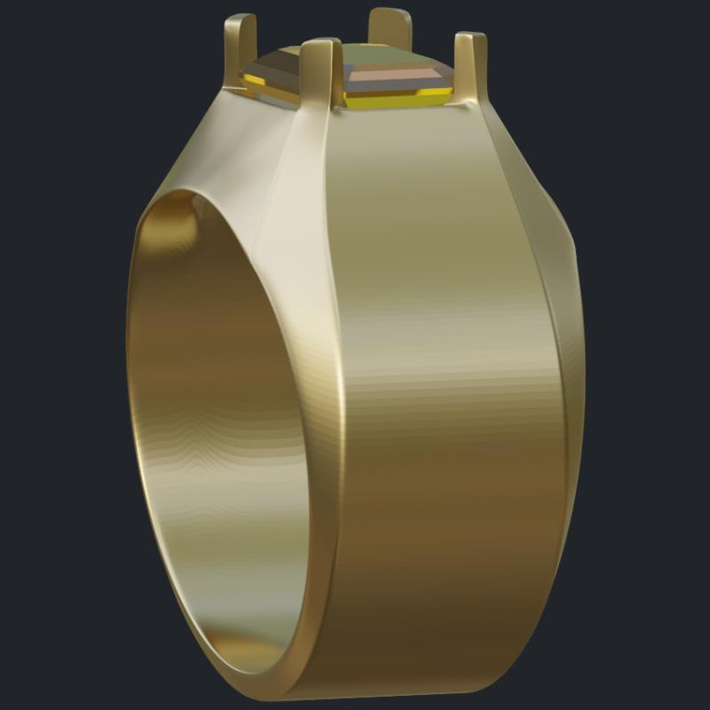 18k Yellow Gold Yellow Sapphire Ring - Side