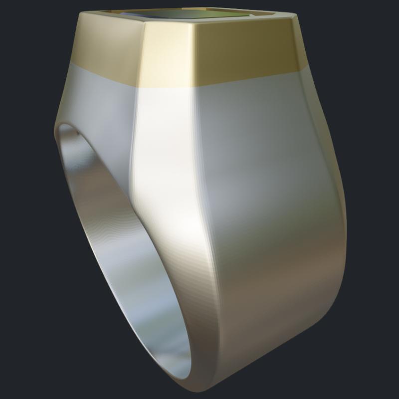 Silver &amp; 14k Bezel Set Amethyst Ring - Side