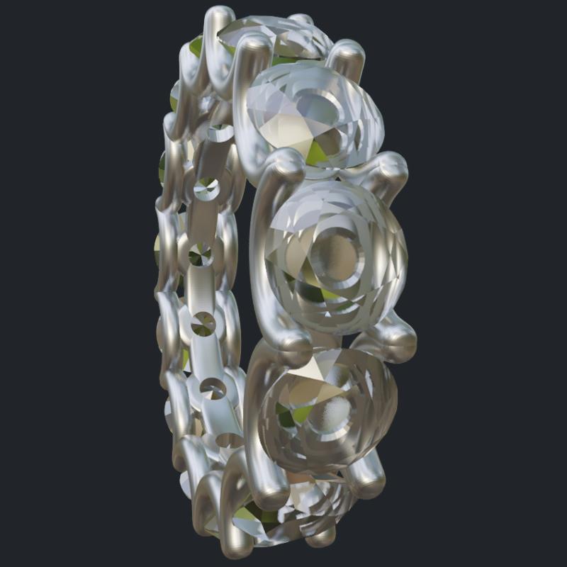 Diamond Eternity Band With Shared Prongs - Side