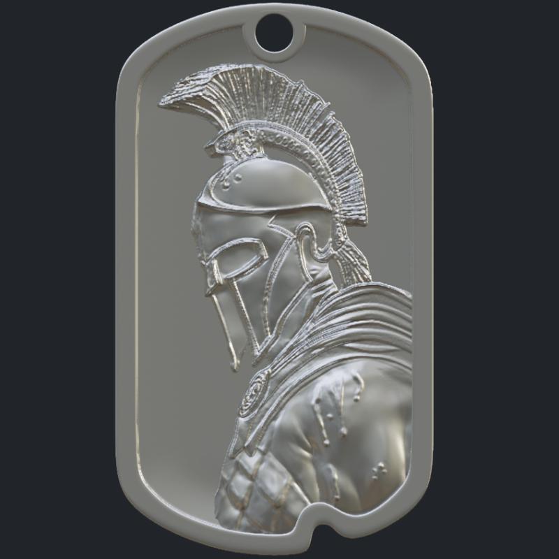 Alexandre Spartan Name Tag Pendant - Front