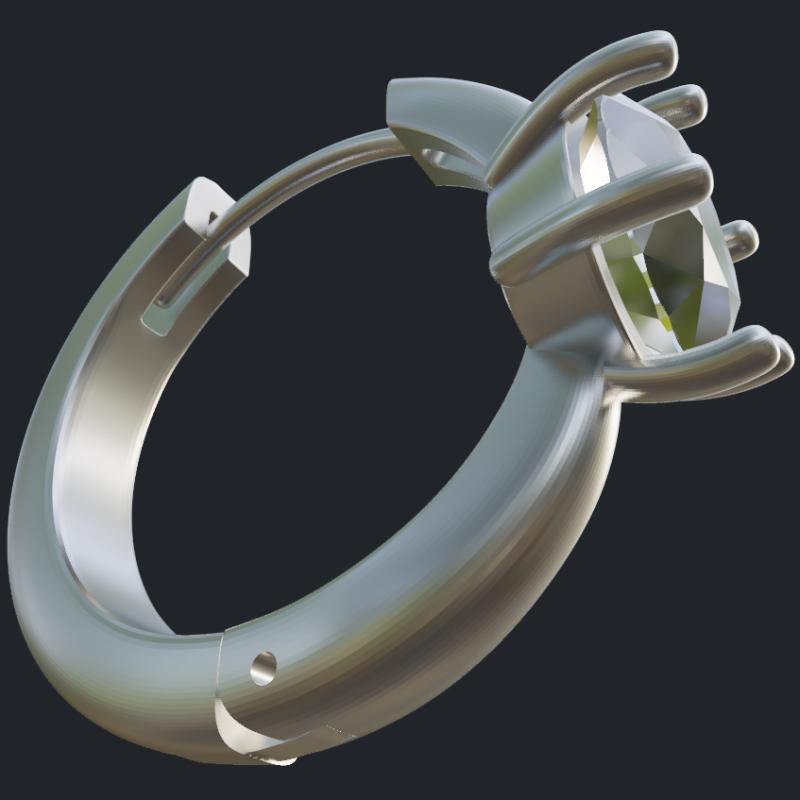 18 mm Tall Diamond Huggie Earrings - Bottom