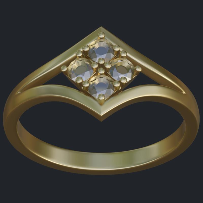 4 Stones Ring - Top
