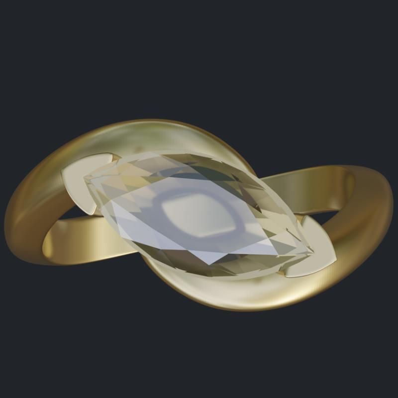 Marquise Solitaire With Wider Arms - Top