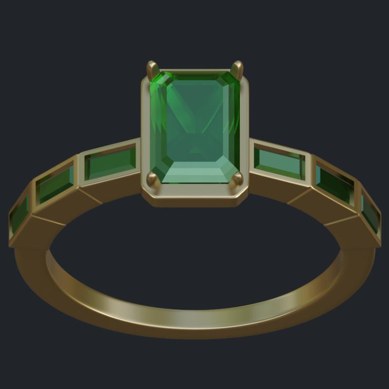 Oversized Bezel with Claws on Simple Square Shank - Top