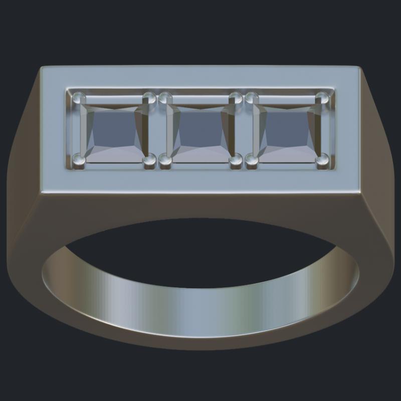 3 Princess Men's Ring - Top