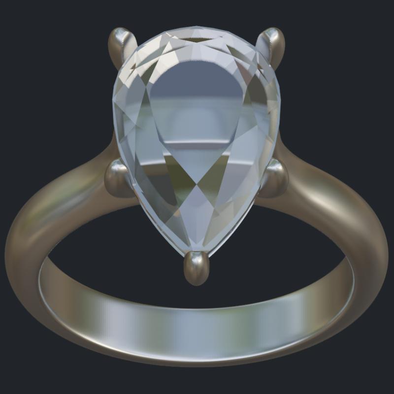 Pear Shape Solitaire With Hidden Prongs - Top