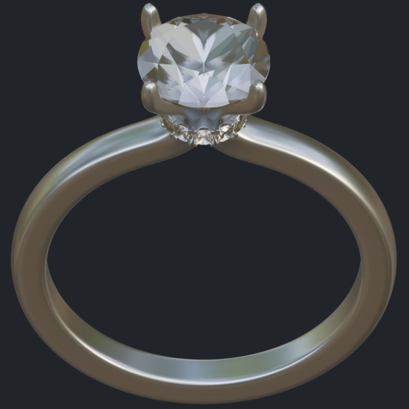 Secret Halo Platinum Ring - Top