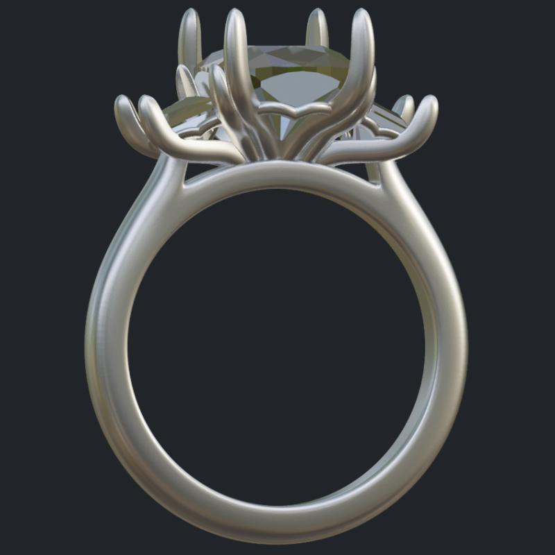 Tulip Elongated Cushion With 2 Trapezoids Ring - Profile