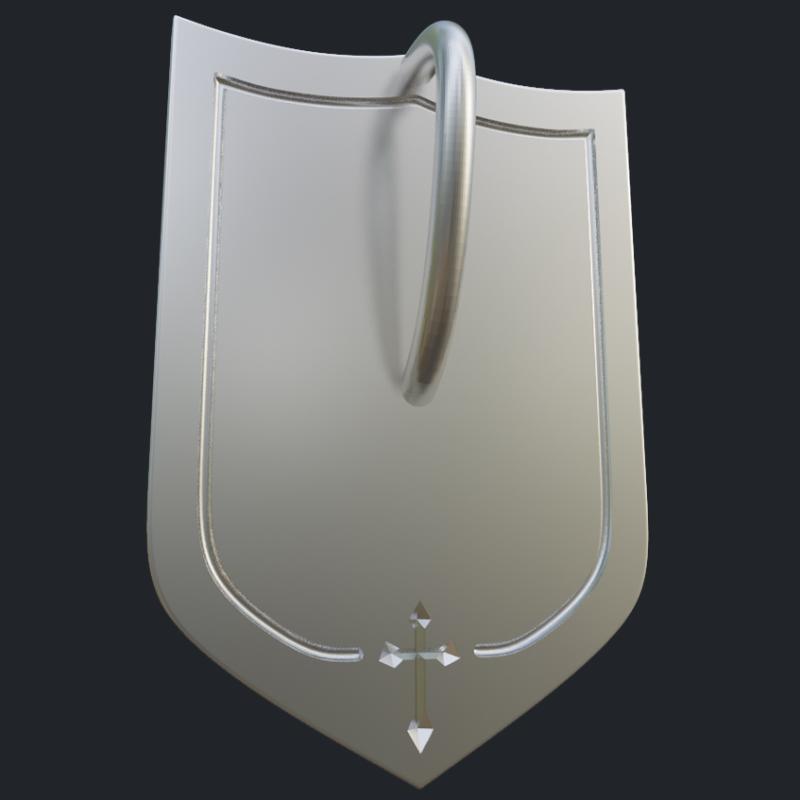 Silva Family Crest Silver Pendant - Back