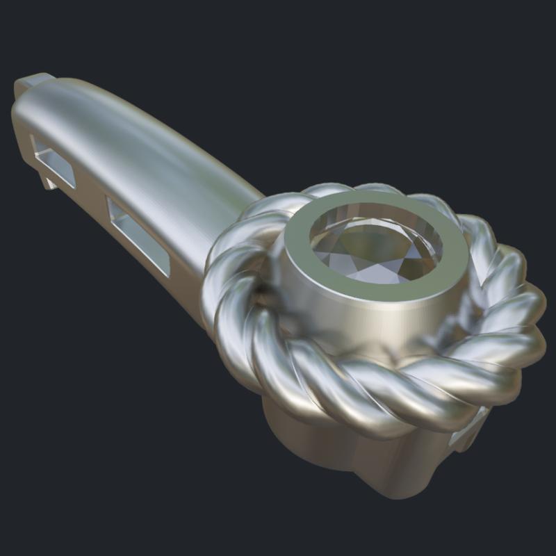 Bracelet Segment with Rope Decoration And Round Diamond - Top