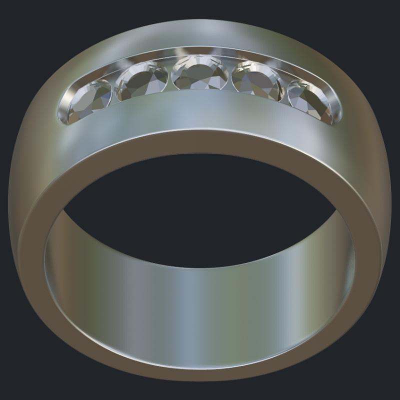 East-West Channel Set Diamond Ring - Top