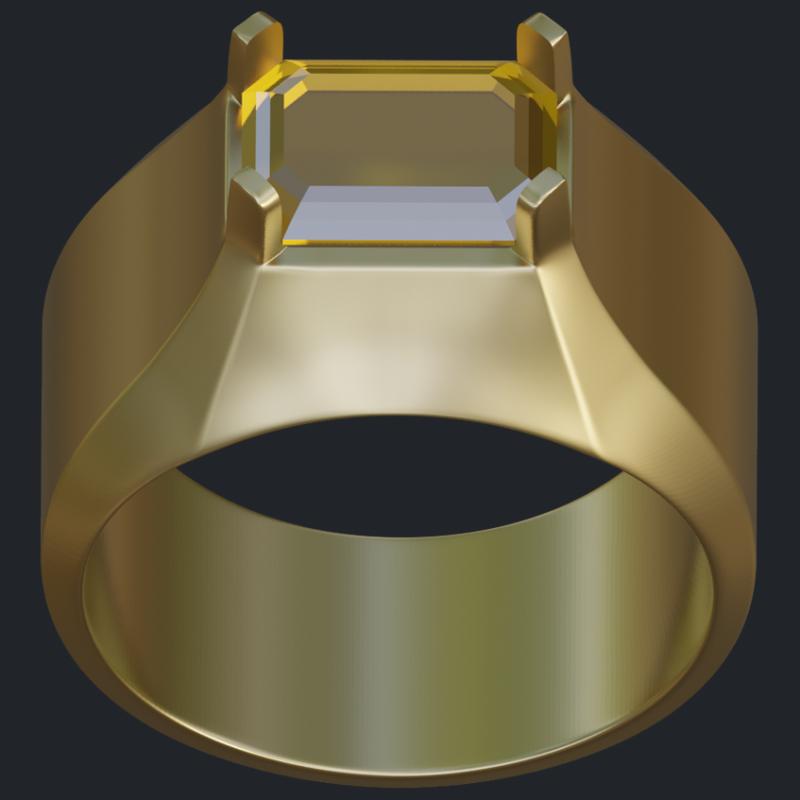 18k Yellow Gold Yellow Sapphire Ring - Top