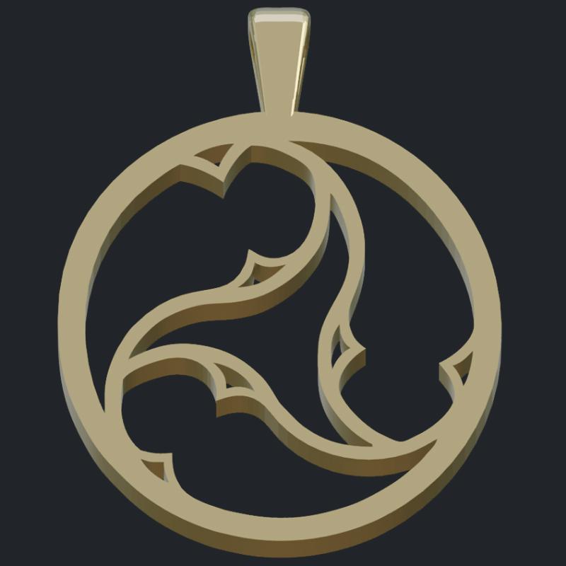 Ornate Circular Pendant - Front