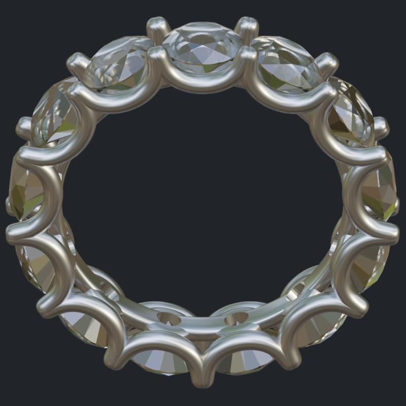 Diamond Eternity Band With Shared Prongs - Profile