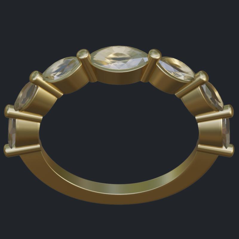 Marquise Diamond Matching Band - Top