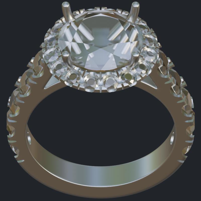 Cathedral Halo Engagement Ring - Top