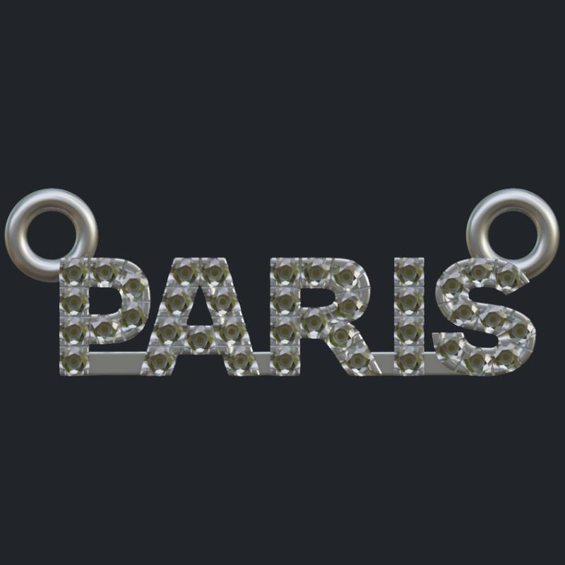 PARIS Name Plate Pendant - Front