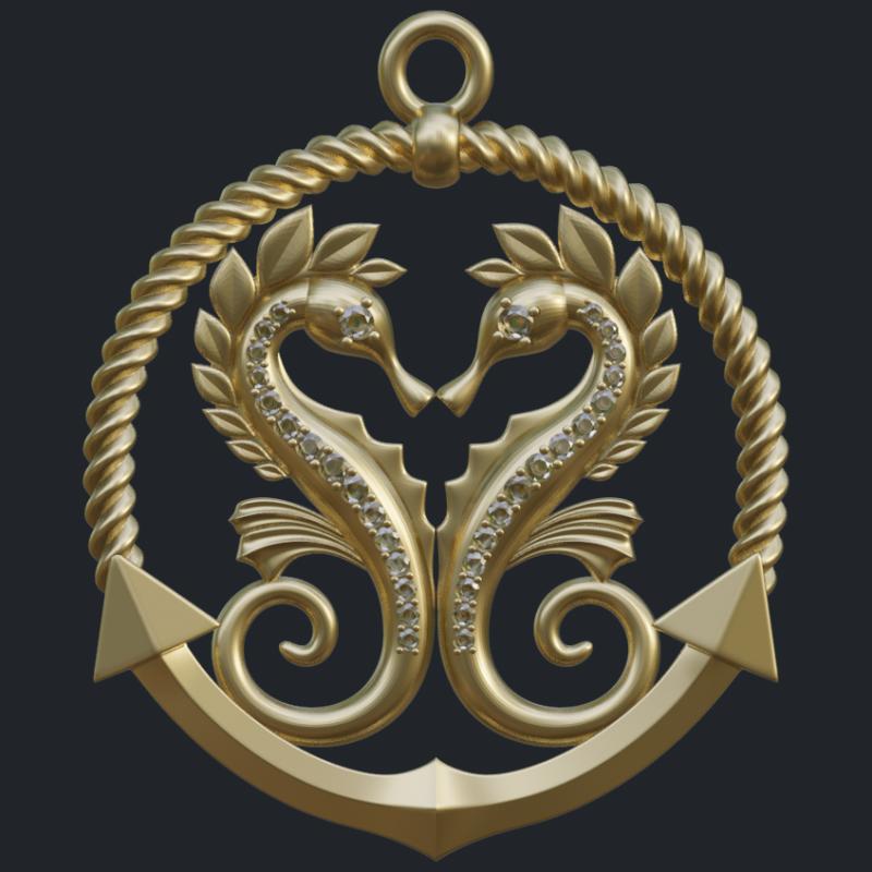 Seahorse Pendant - Front