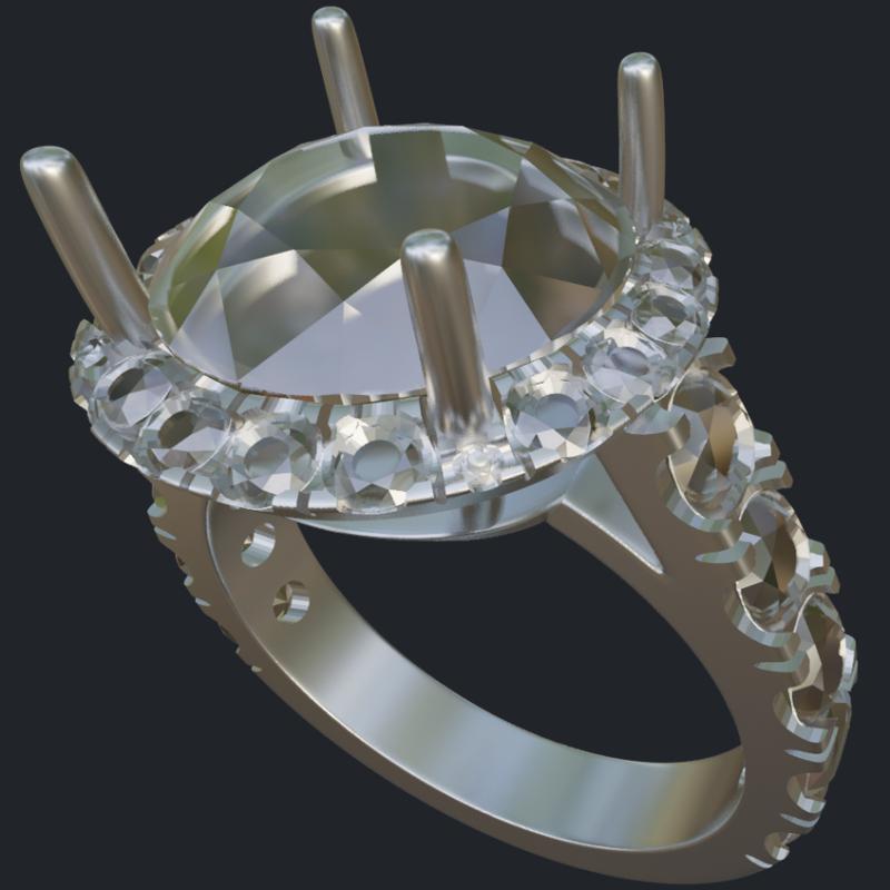 Cathedral Halo Engagement Ring With Round Gallery - Main