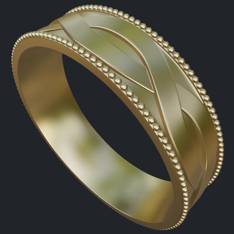 Figure Eight Men's Ring With Milgrain - Main