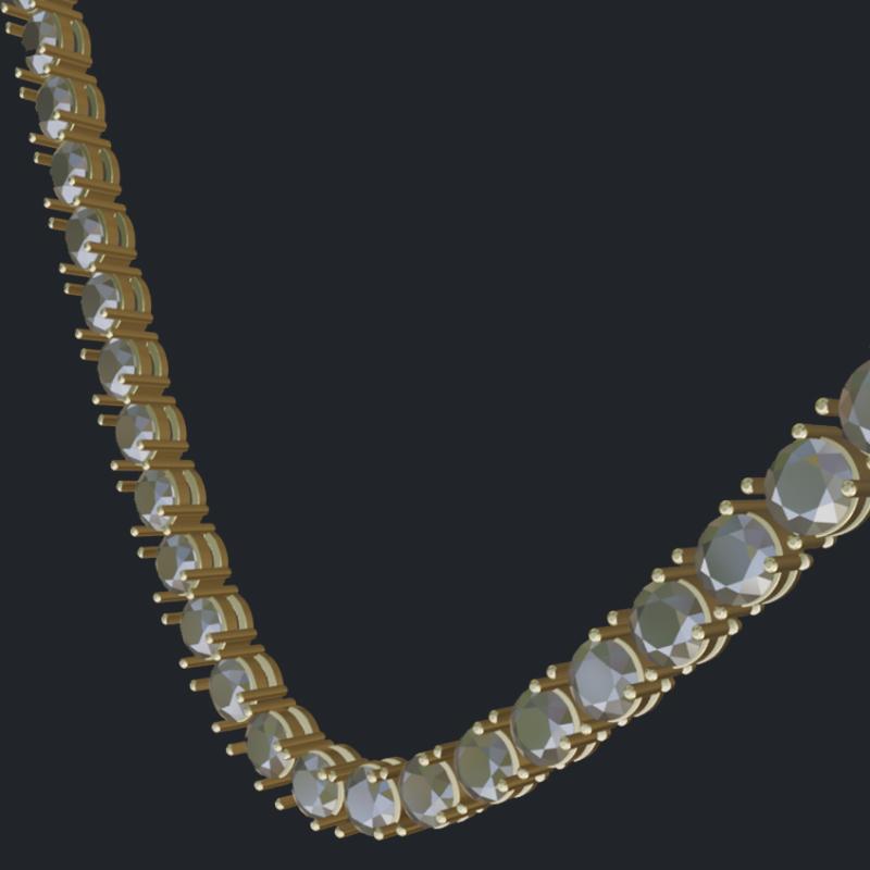 6.5 mm Round Diamond Necklace Link - Main