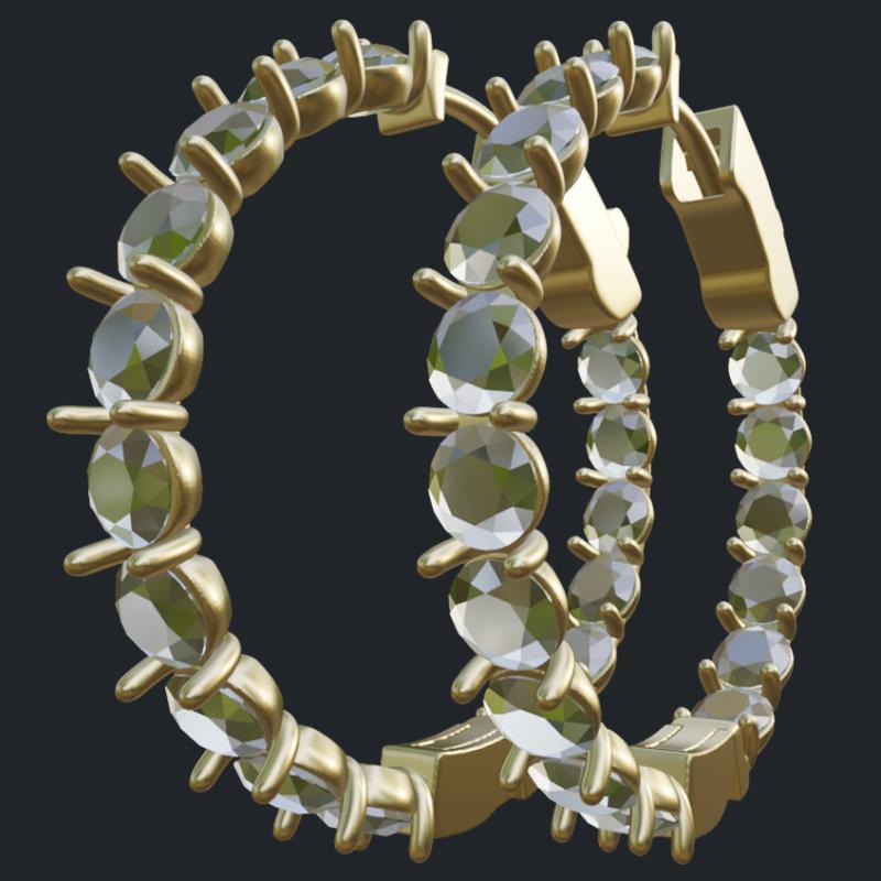 28.0 mm Tall Inside-Our Round Hoop Earrings - Dia Size 3.4mm - Main