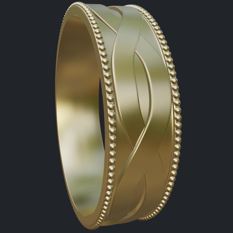 Figure Eight Men's Ring With Milgrain - Side