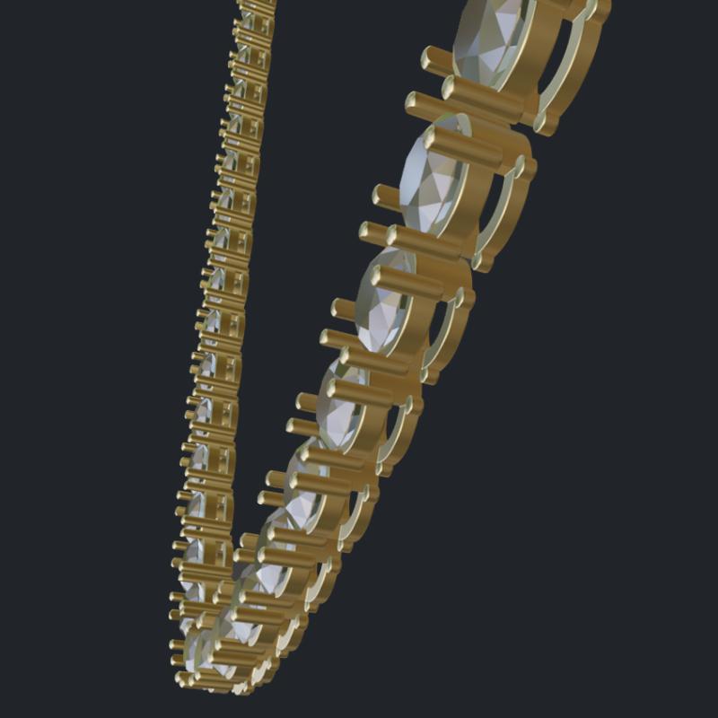 6.5 mm Round Diamond Necklace Link - Side